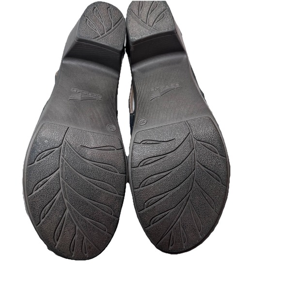 DANSKO Sassy Black Milled Burnished Leather Platform Block Heel Shoes Sz 39 - Picture 8 of 9